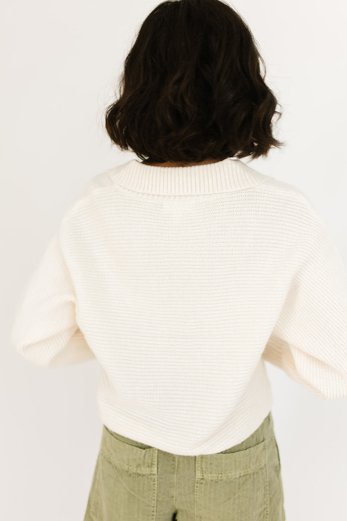 selena collared sweater // cream