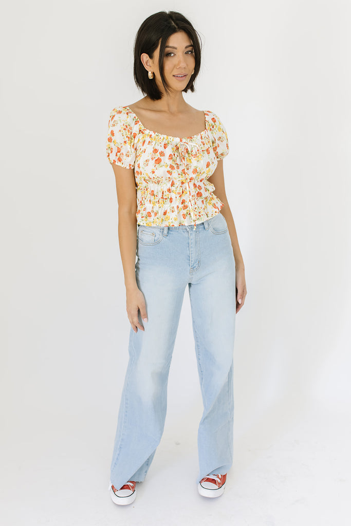 dorothy puff sleeve floral top