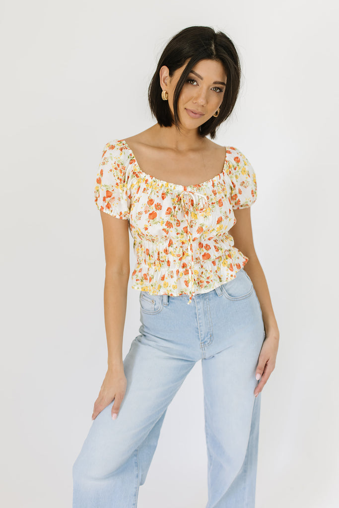 dorothy puff sleeve floral top