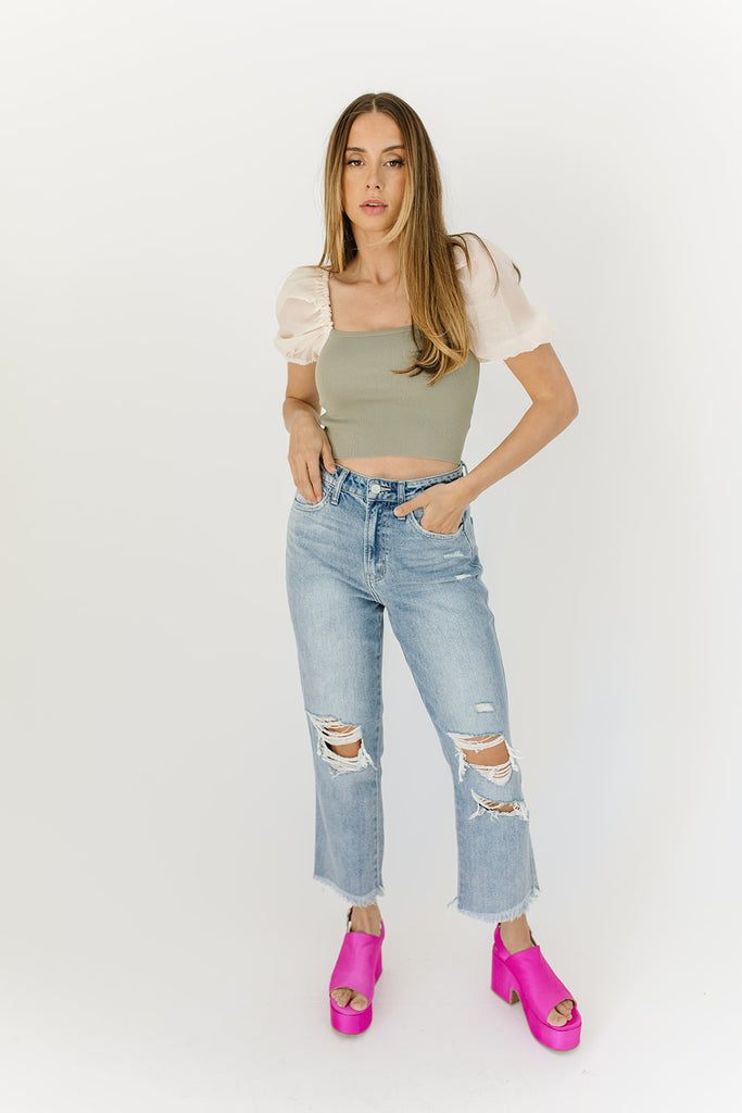 cheri puff sleeve top