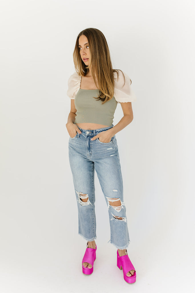cheri puff sleeve top