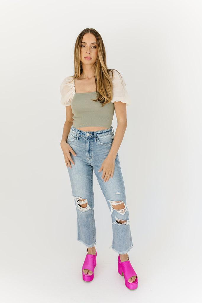 cheri puff sleeve top