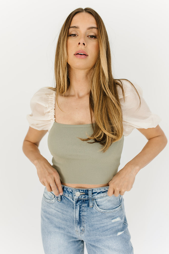 cheri puff sleeve top