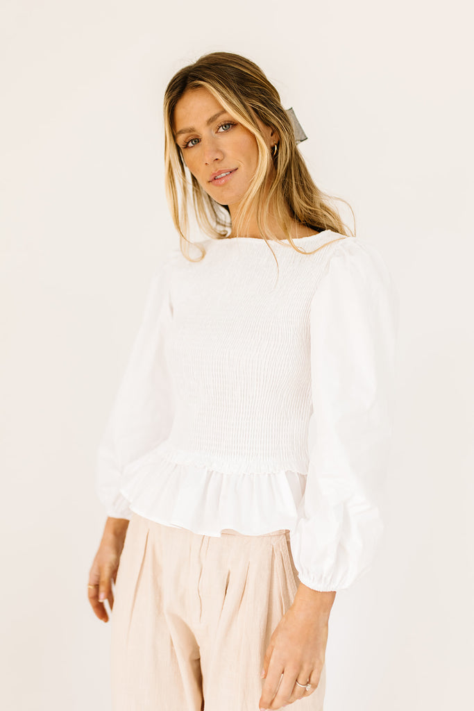 kira smocked top