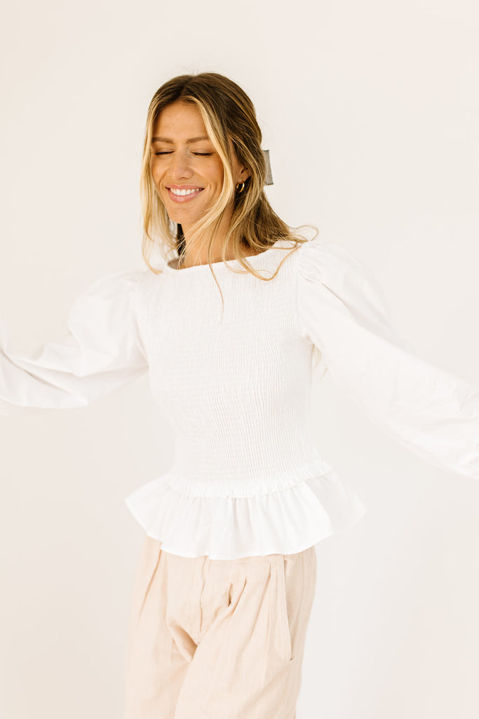 kira smocked top