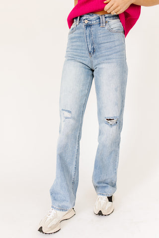old west slouchy jeans in canyon blue // free people