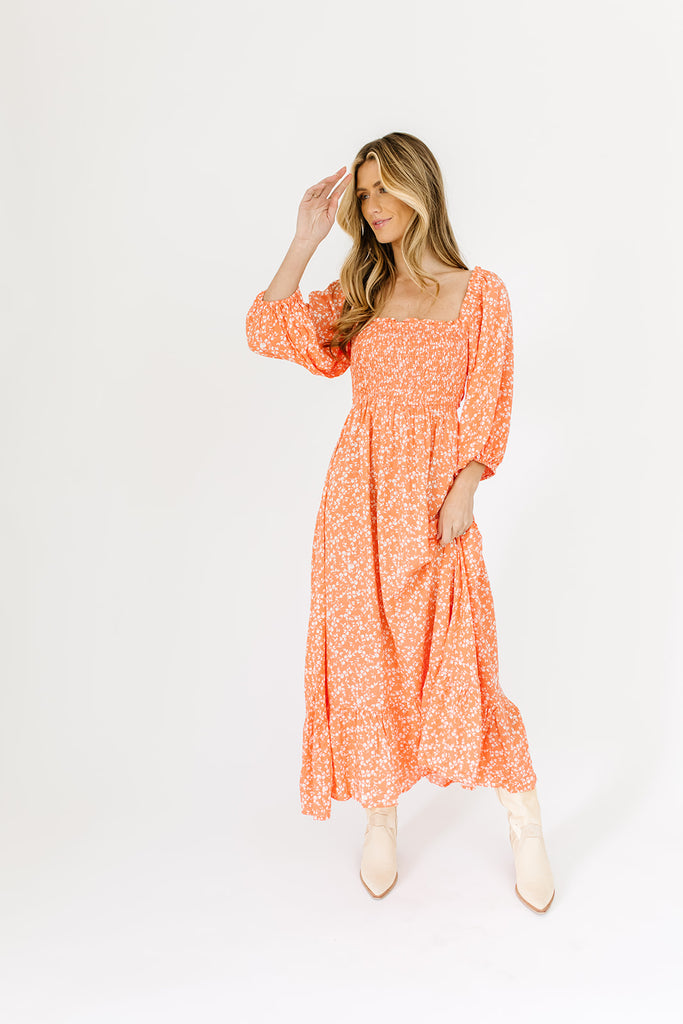 abigail floral midi dress
