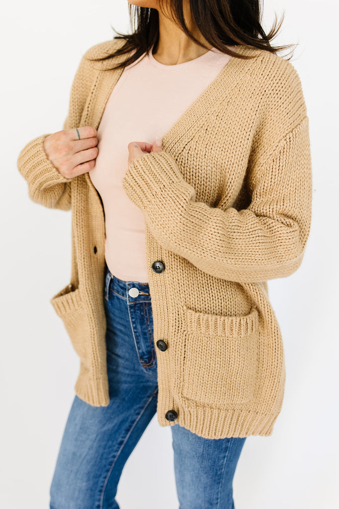 rest easy cardigan // creamy caramel