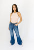 no lies ribbed tank // peach