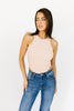 no lies ribbed tank // peach