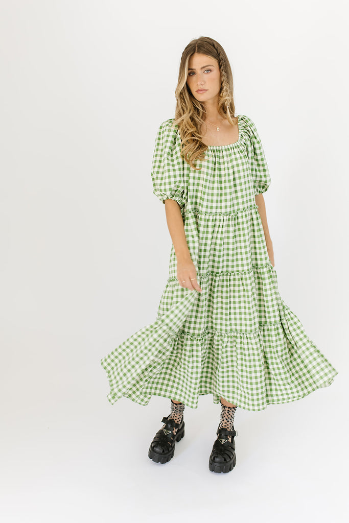 daymaker dress // green gingham *zoco exclusive*