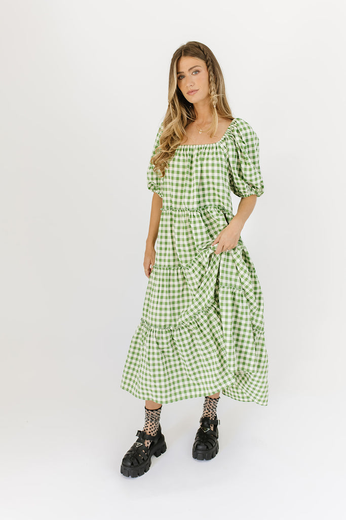 daymaker dress // green gingham *zoco exclusive*