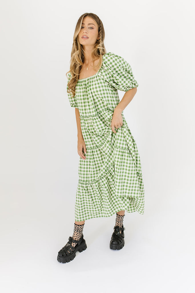 daymaker dress // green gingham *zoco exclusive*