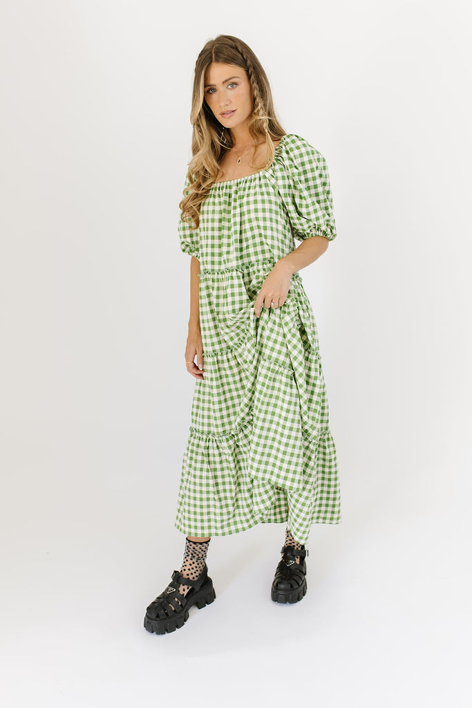 daymaker dress // green gingham *zoco exclusive*