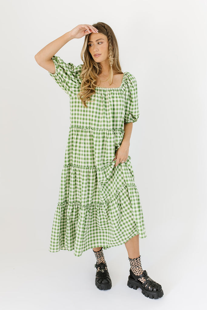 daymaker dress // green gingham *zoco exclusive*