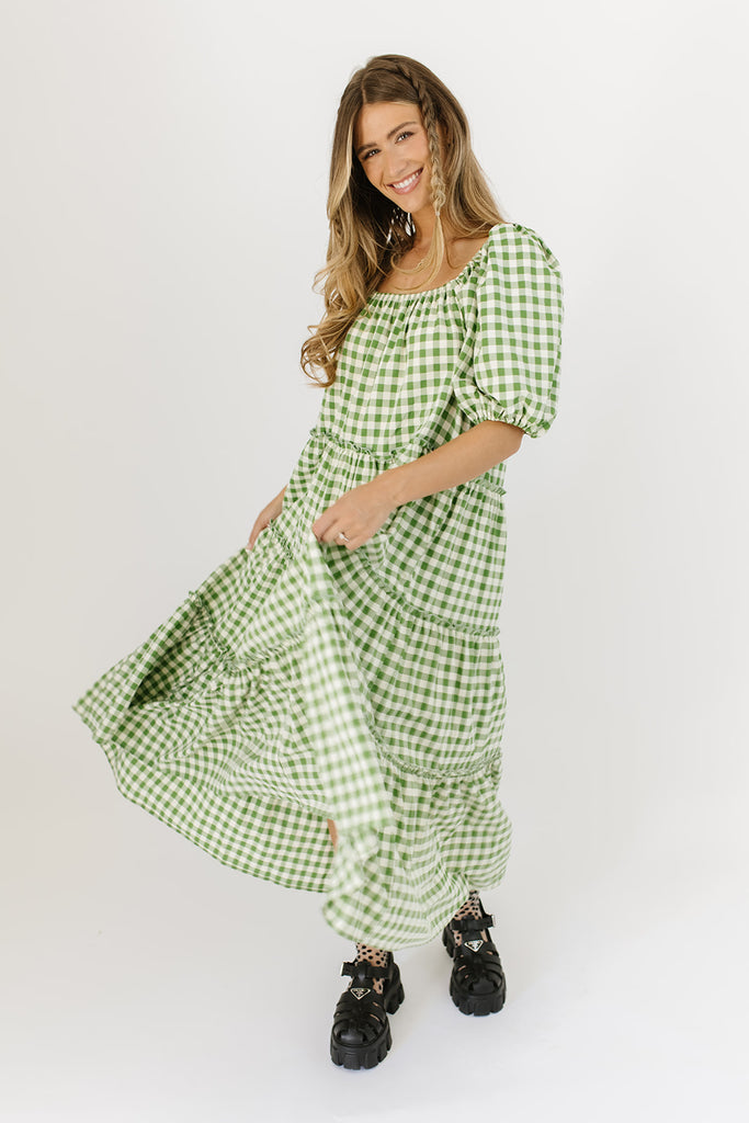 daymaker dress // green gingham *zoco exclusive*