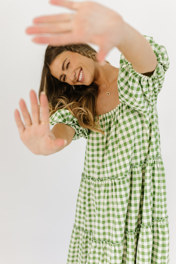 daymaker dress // green gingham *zoco exclusive*