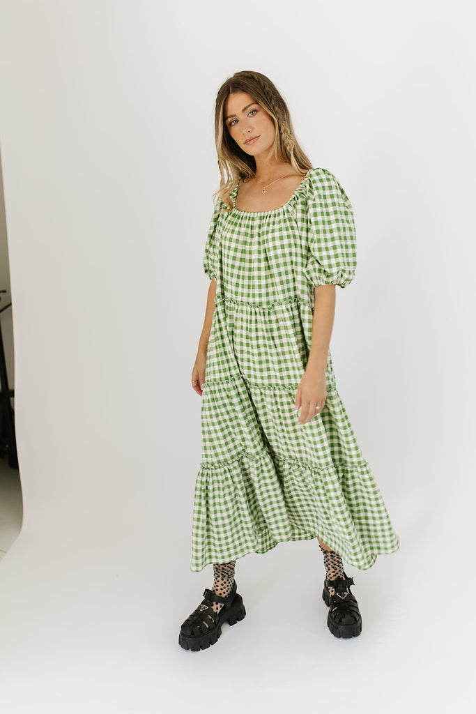 daymaker dress // green gingham *zoco exclusive*