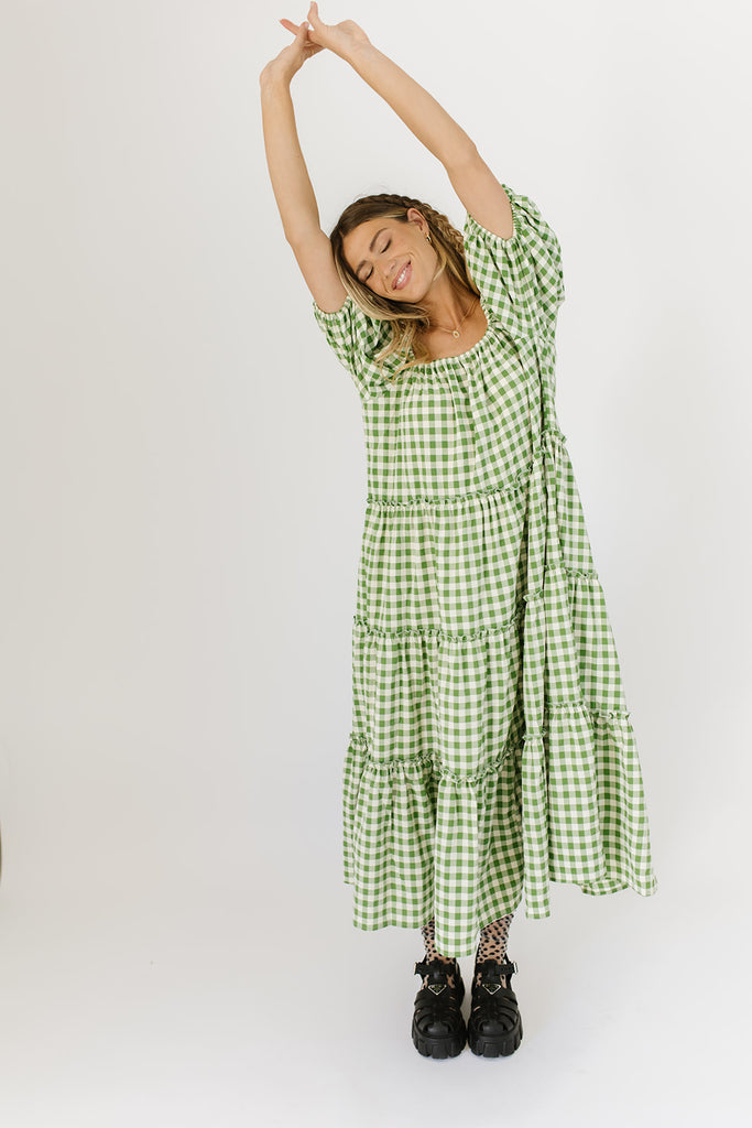 daymaker dress // green gingham *zoco exclusive*