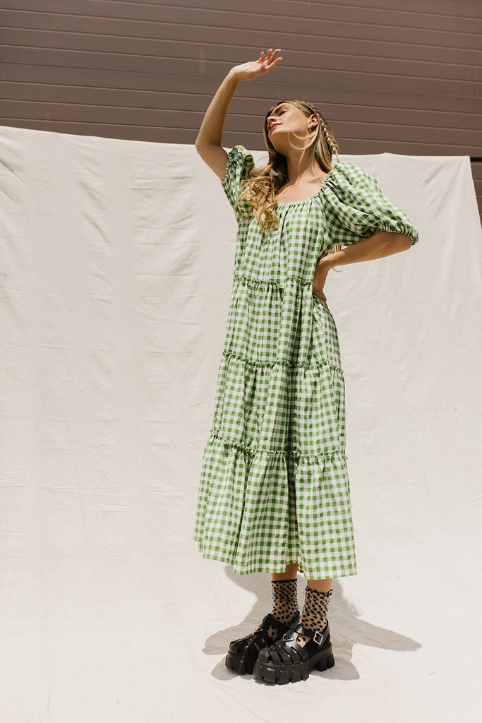 daymaker dress // green gingham *zoco exclusive*