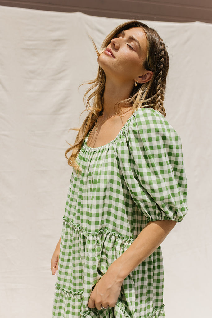 daymaker dress // green gingham *zoco exclusive*