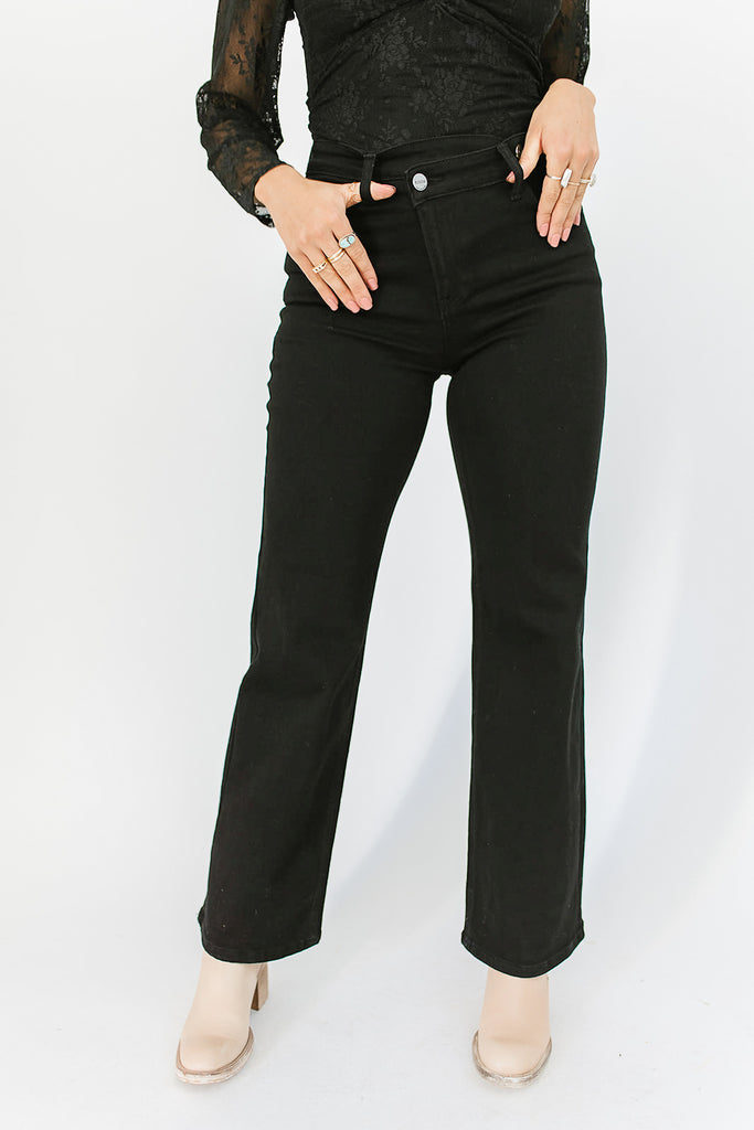 billie crossover wide leg denim