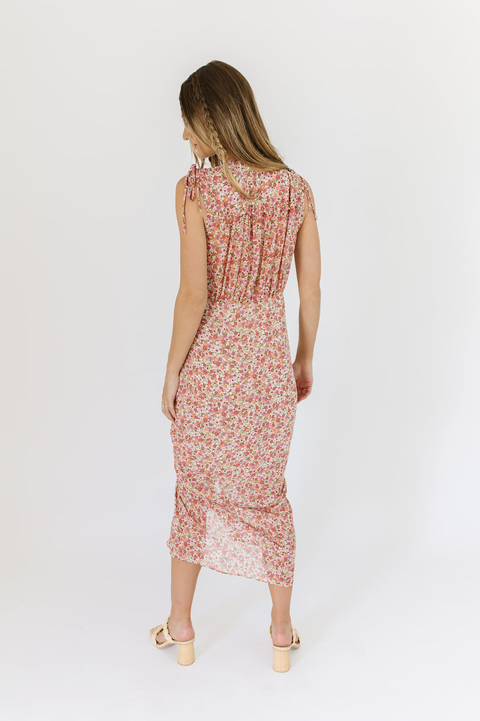 try again cinched midi dress