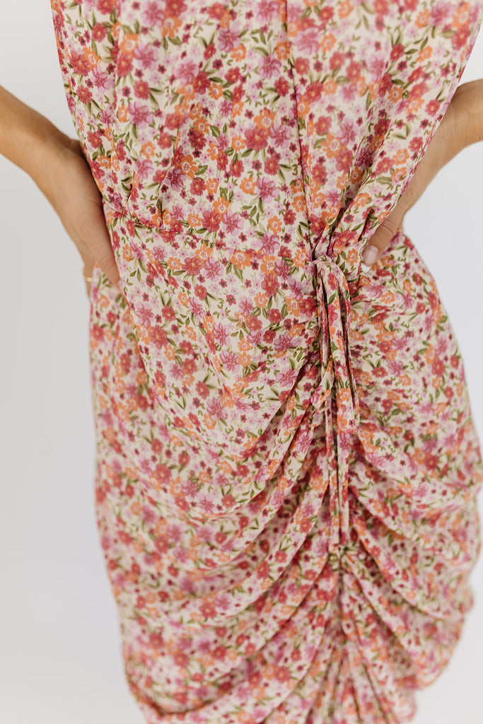 try again cinched midi dress