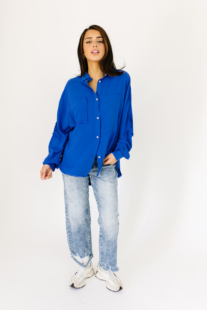 mallory button up // cobalt blue *restocked*