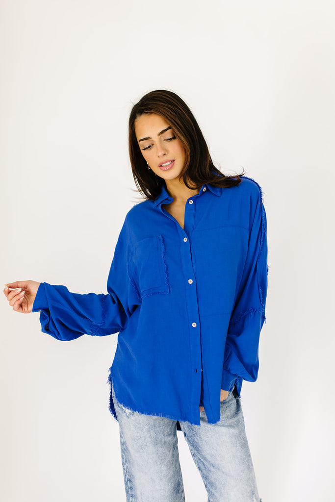 mallory button up // cobalt blue *restocked*