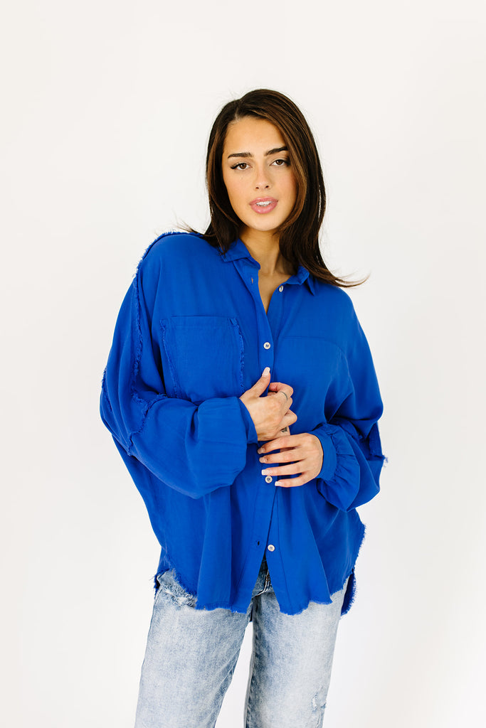 mallory button up // cobalt blue *restocked*