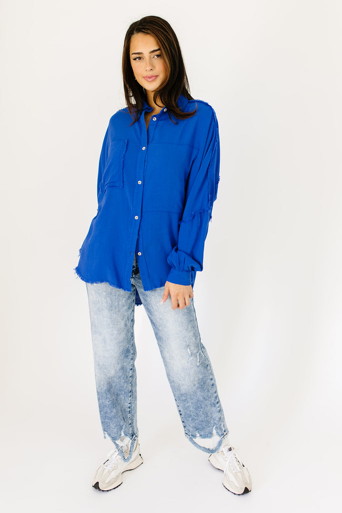 mallory button up // cobalt blue *restocked*