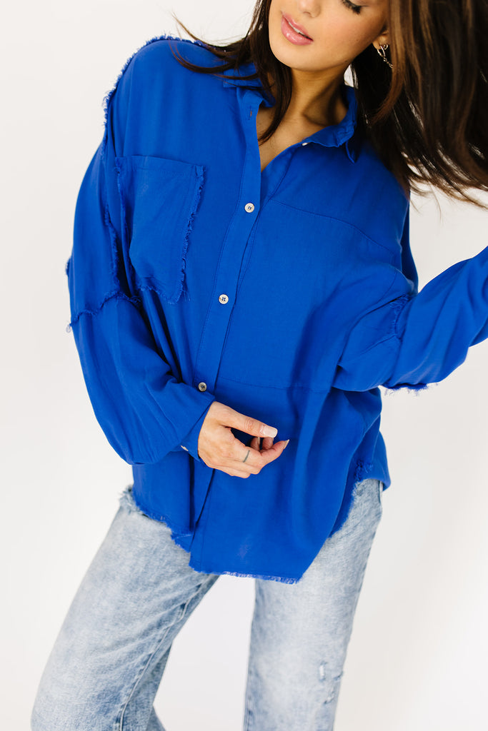 mallory button up // cobalt blue *restocked*