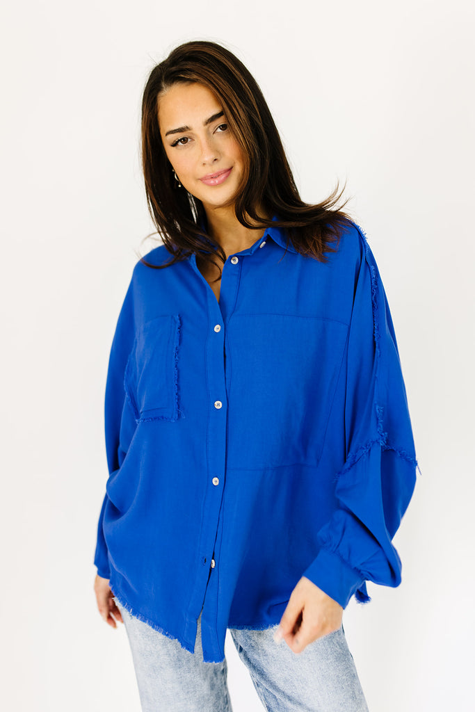 mallory button up // cobalt blue *restocked*