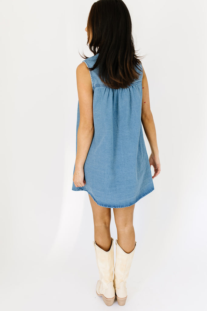 chessy denim mini dress