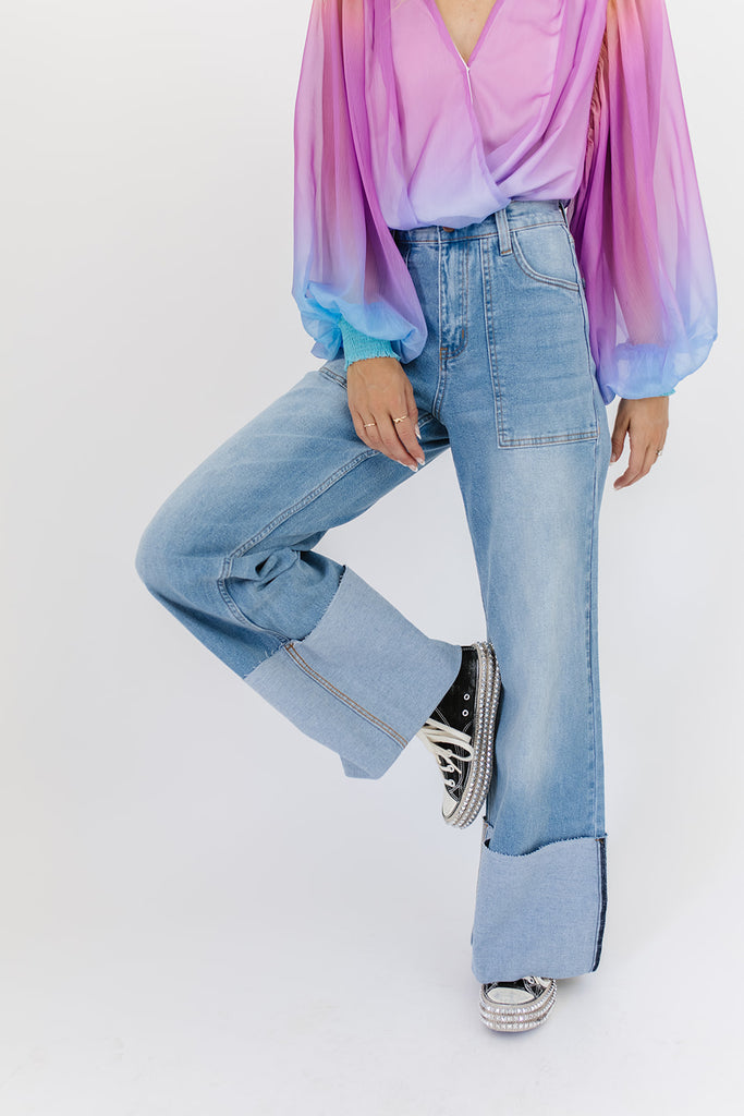 ruth folded hem denim