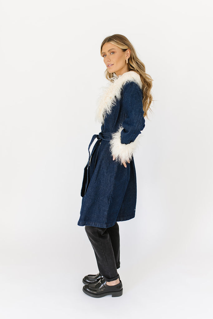 elle denim trench coat