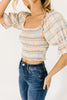 sami smocked plaid top