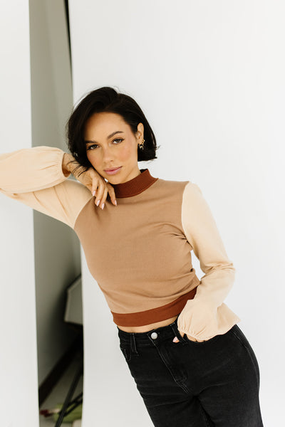 daphne mock neck top