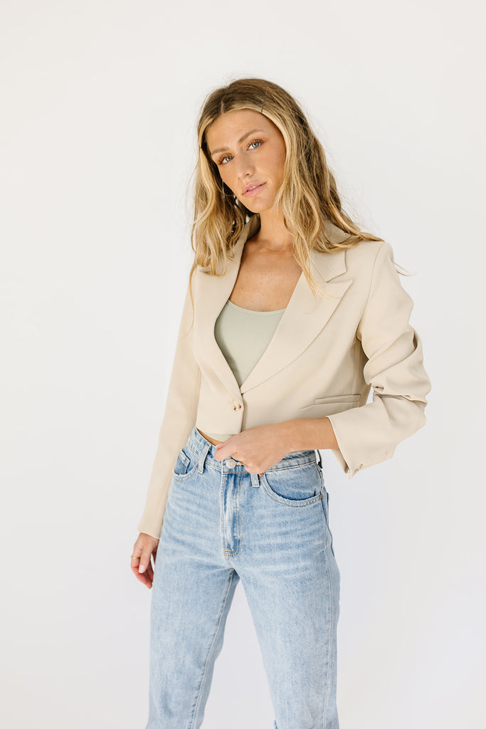 on my mind cropped blazer