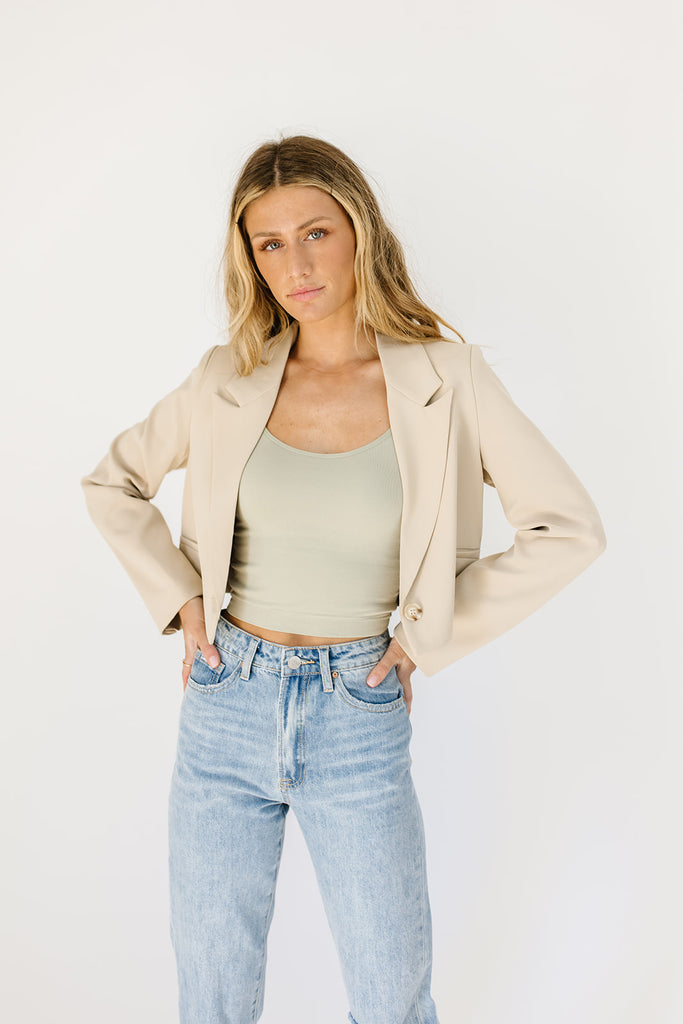 on my mind cropped blazer