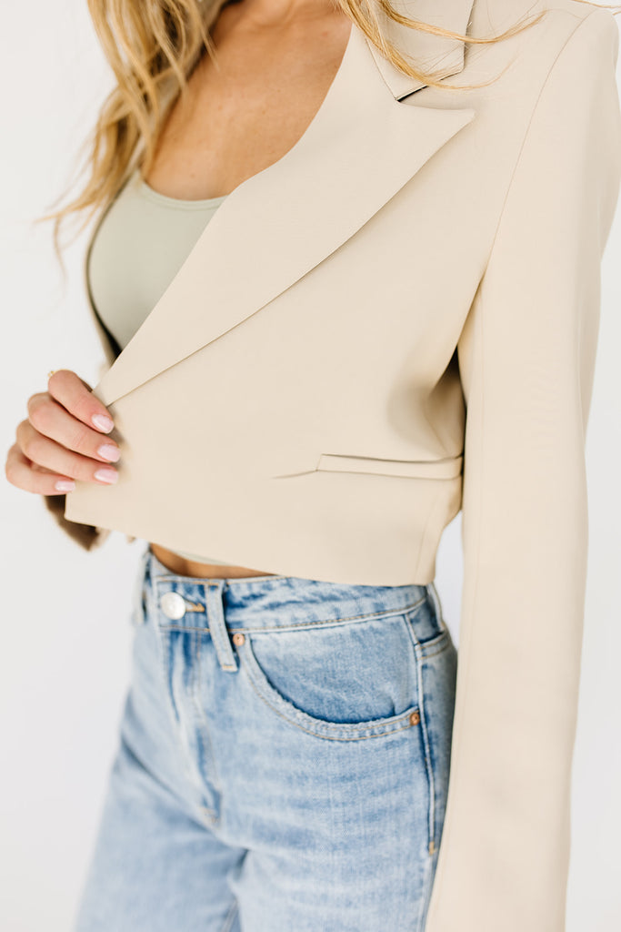 on my mind cropped blazer