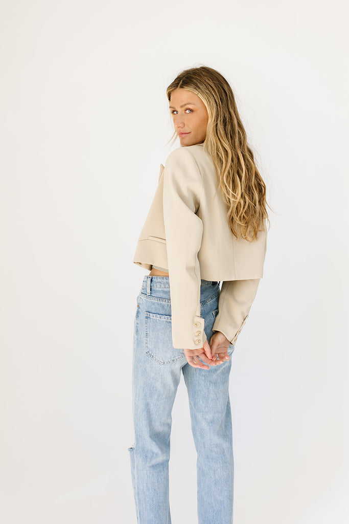 on my mind cropped blazer