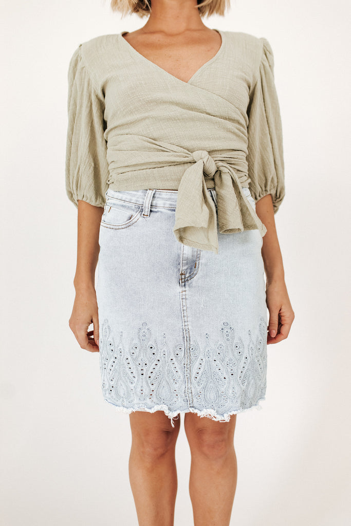 verona denim mini skirt